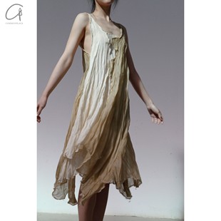 70%OFF 双色拼接吊带连衣裙 elapsing