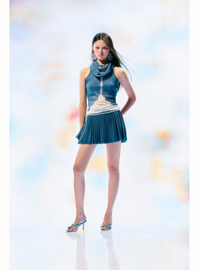 NAN KNITS 镂空百褶裙