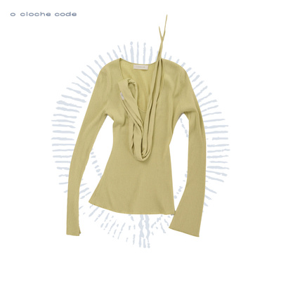 o cloche code 桑蚕丝喇叭长袖（含长条带）