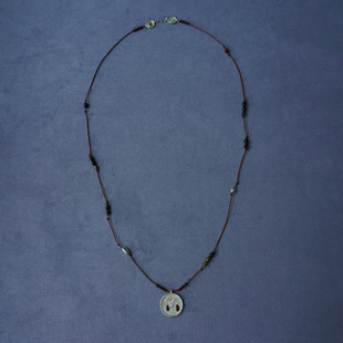 纯银卵石红酒泪滴编绳长项链 PEPE SALE