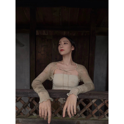 常规羊绒和棉女长袖披肩