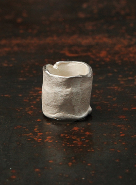 超宽波浪OLIOEACETO留白肌理指环