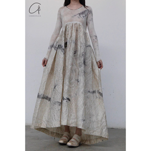 Mutedance 系列 手工染色拼接连衣裙