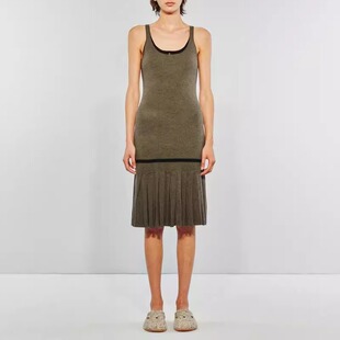 SWAYING 25早秋 羊绒混纺背心百褶连衣裙