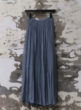 INTO THE EAST 真丝细褶半裙