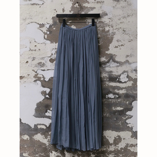 INTO THE EAST 真丝细褶半裙