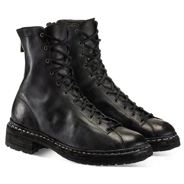 GUIDI 5212BZV 软马全粒面系带后拉链靴 意大利
