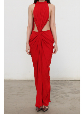 OUDE WAAG  垂坠纽结贝壳连衣裙