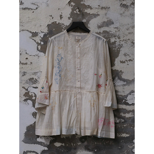 EKA 立领正面开口纽扣上衣衬衫