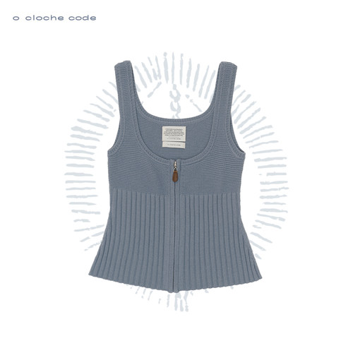 o cloche code 25秋冬 粗针低领马甲背心美利奴羊毛针织