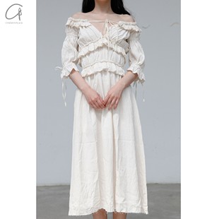 水洗荷叶边主教提花连衣裙 70%OFF Atelier Tentative 香港