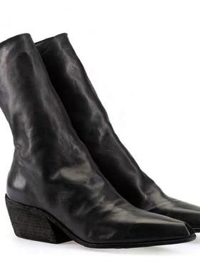 GUIDI TX08 软马全粒后拉链靴 意大利