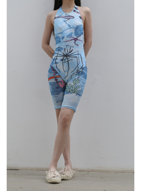 80%OFF CONSTANCA ENTRUDO 印花网眼骑行短裤  commonplace