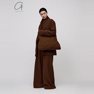 70%OFF 棕色条纹羊毛艺术家包 RUOHAN