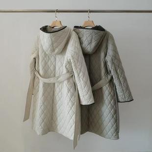 过渡单品技术流如云轻暖双面穿羊毛填充可机洗连帽小棉服风衣D516