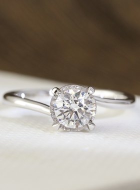 设极4爪显钻结婚钻戒GIA证书真钻