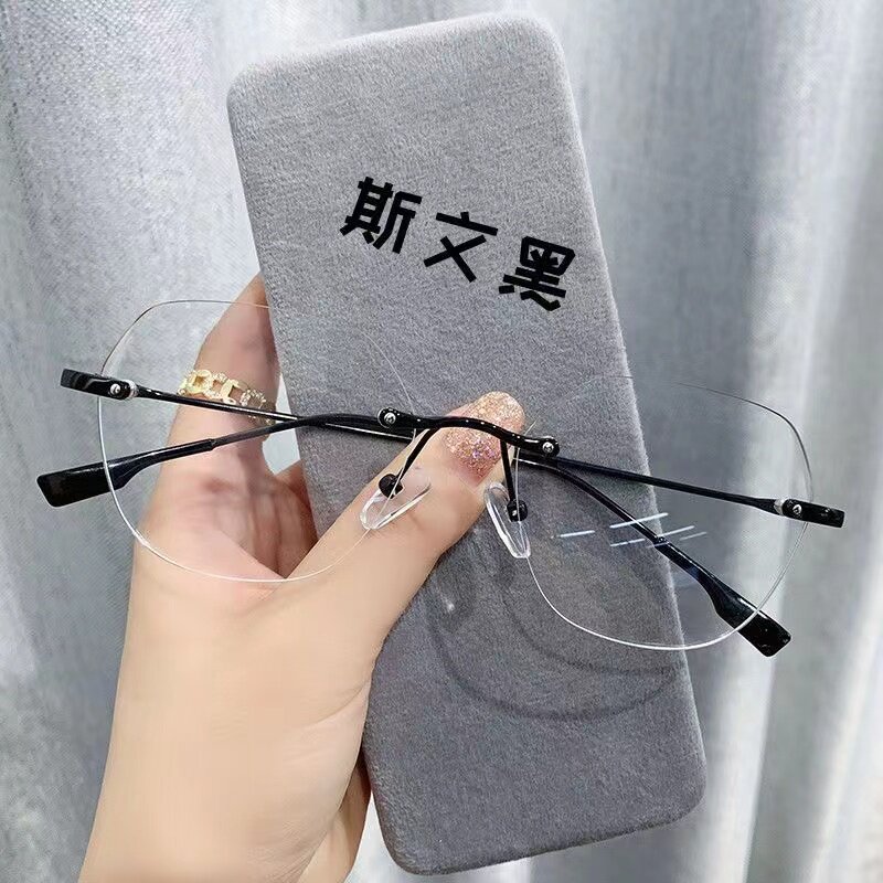 日杂风无边框度数眼镜jennie同款