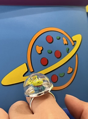现货原创迪士尼玩总toystory三眼仔星球戒指饰品情侣个性礼品