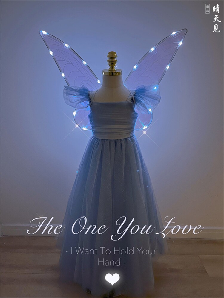 闪灯发光蝴蝶仙子翅膀春夏出游背后装饰六一节日仙女翅膀夜光发亮