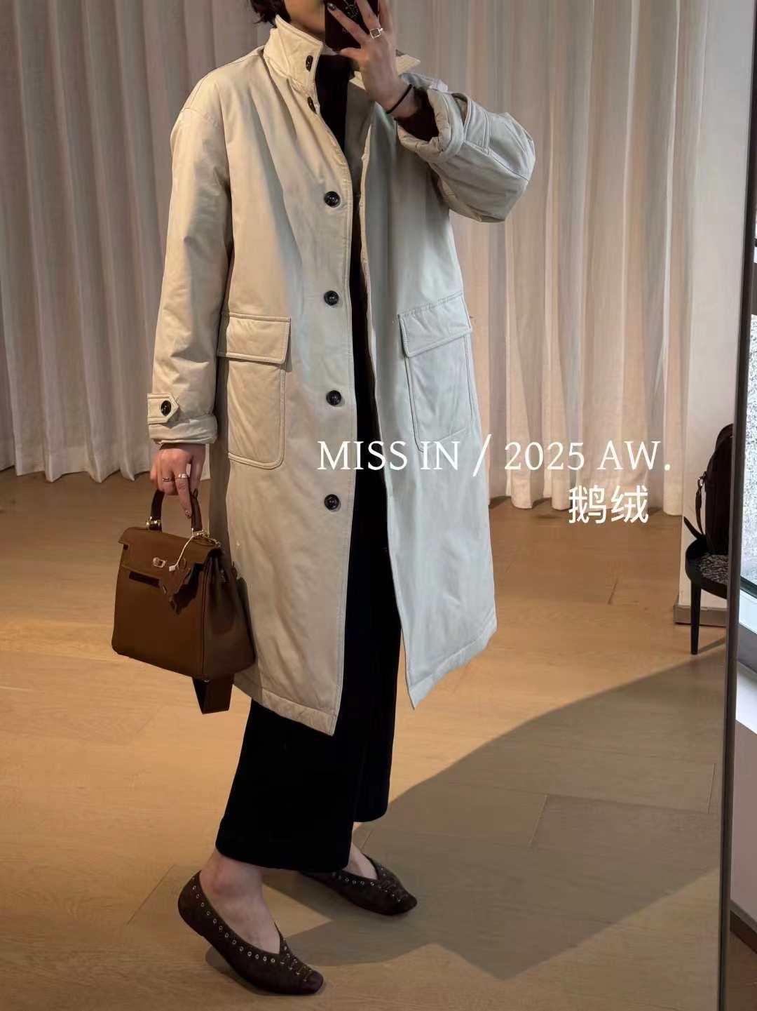 2025新款女装时尚气质百搭显瘦鹅绒风衣外套