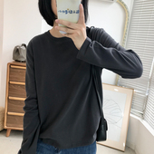 百搭圆领上衣 季 亲肤软糯baby绒长袖 T恤女纯色宽松休闲打底T春季