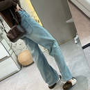 保暖小个子显高阔腿裤 软弹牛仔裤 秋冬厚款 直筒裤 巨显瘦加绒窄版