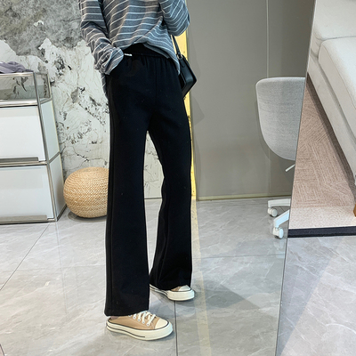 高腰弹力微喇休闲裤女