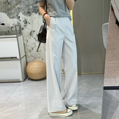 不拖地阔腿裤 女氢牛新面料宽松直筒裤 春 立体裁休闲裤 简约ROW风