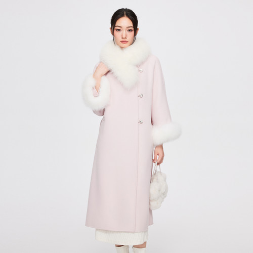 MIXMAX优雅气质长款双面呢大衣女2025年冬季新款时尚减龄显瘦外套