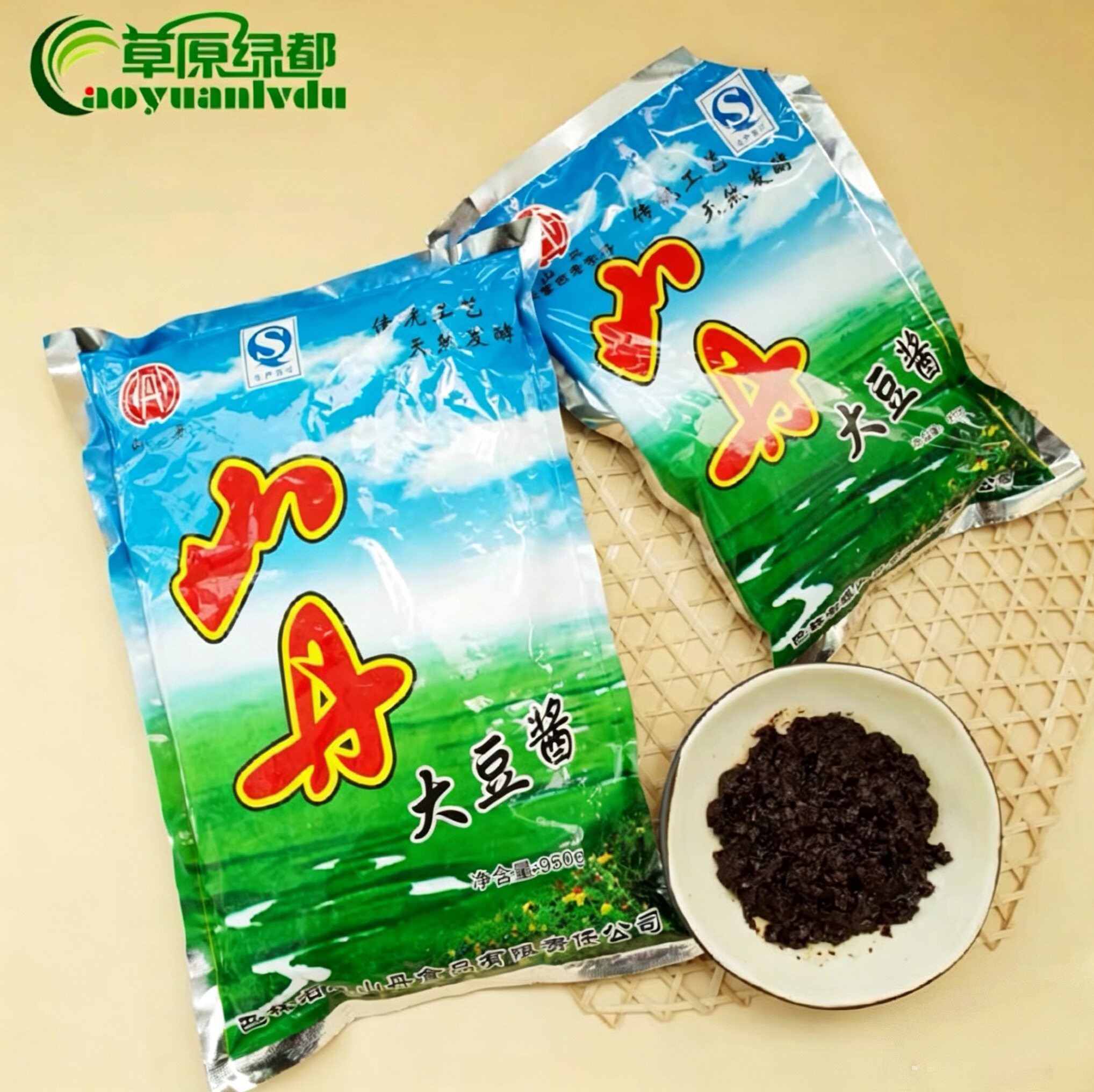 山丹大豆酱450×3袋赤峰巴林右旗特产豆瓣酱调味酱蘸酱菜天然发酵