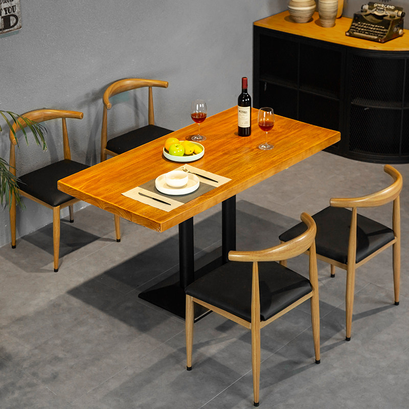 工业风实木餐桌椅组合简约现代家用木桌早餐店桌椅经济型食堂方桌|ruв категории коммерческий/офисная мебель, офисная мебель, общественного отдыха серии, обеденный стол и стул Series - от Buy2taobao.com для оказания профессиональной услуги покупки агента Taobao