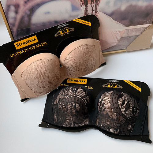 无肩带防滑薄杯隐形抹胸式内衣