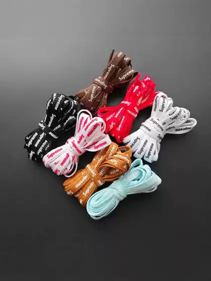 Suitable for Af1 Air Force 1 Supreme Collaboration Shoelaces in Wheat, White, Black, and Red Colors for Sneakers
