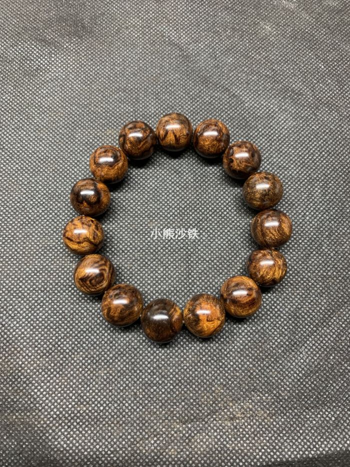美国沙漠铁木手串1.5满瘤疤料【小熊沙铁【一物一拍】收藏精品