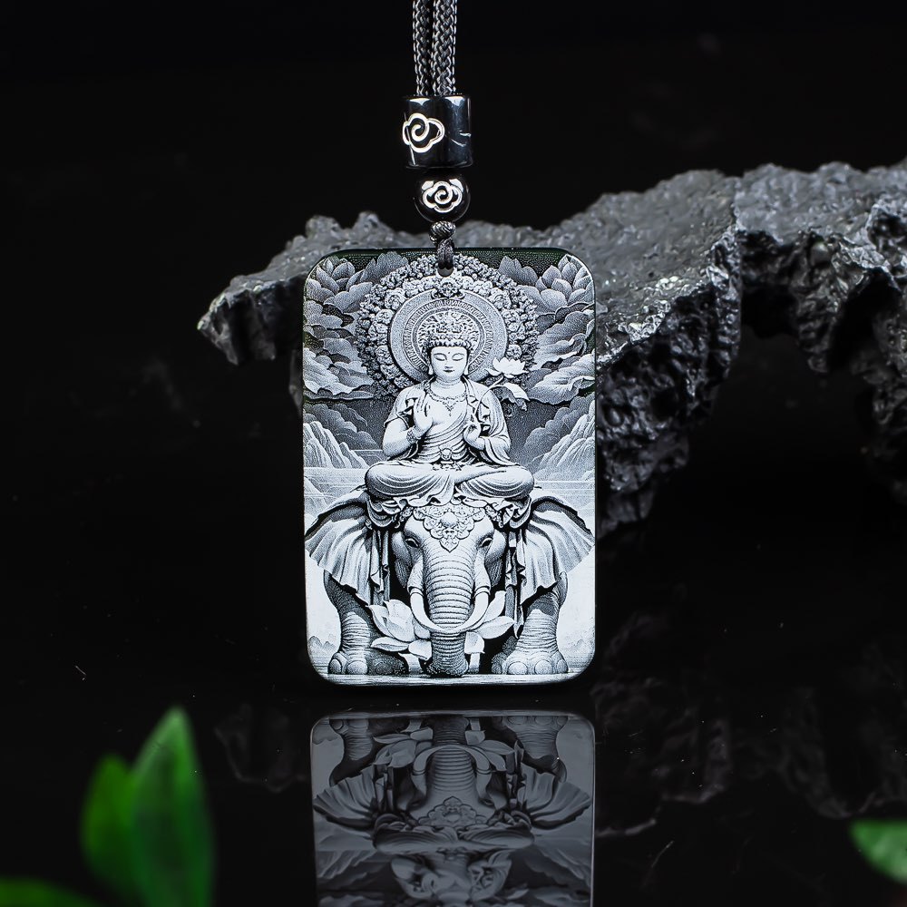 天然玉石A货老料冰种玉佩和田玉挂件男士吊坠女士饰品普贤菩萨