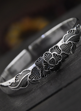 复古风光面气质花纹苗泰手镯