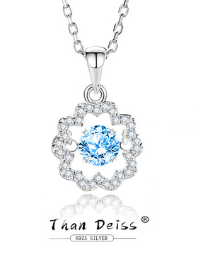 森系太阳花项链女S925纯银简约小众设计网红小雏菊吊坠灵动锁骨链