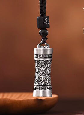 新款祥云金钱楞严咒项链男时尚护身符泰银可打开潮流简约个性首饰