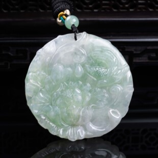 天然a货翡翠鸟语花香加厚精工玉石种老高冰挂件吊坠玉佩玉美