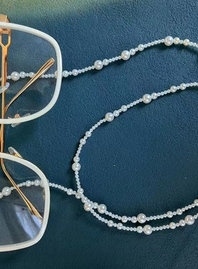 、贝珠正圆施家珍珠简约眼镜链墨镜链项链多用