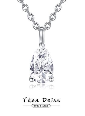 小红书热销人鱼眼泪5*8mm单莫桑钻项链女S925纯银高级感配饰银饰