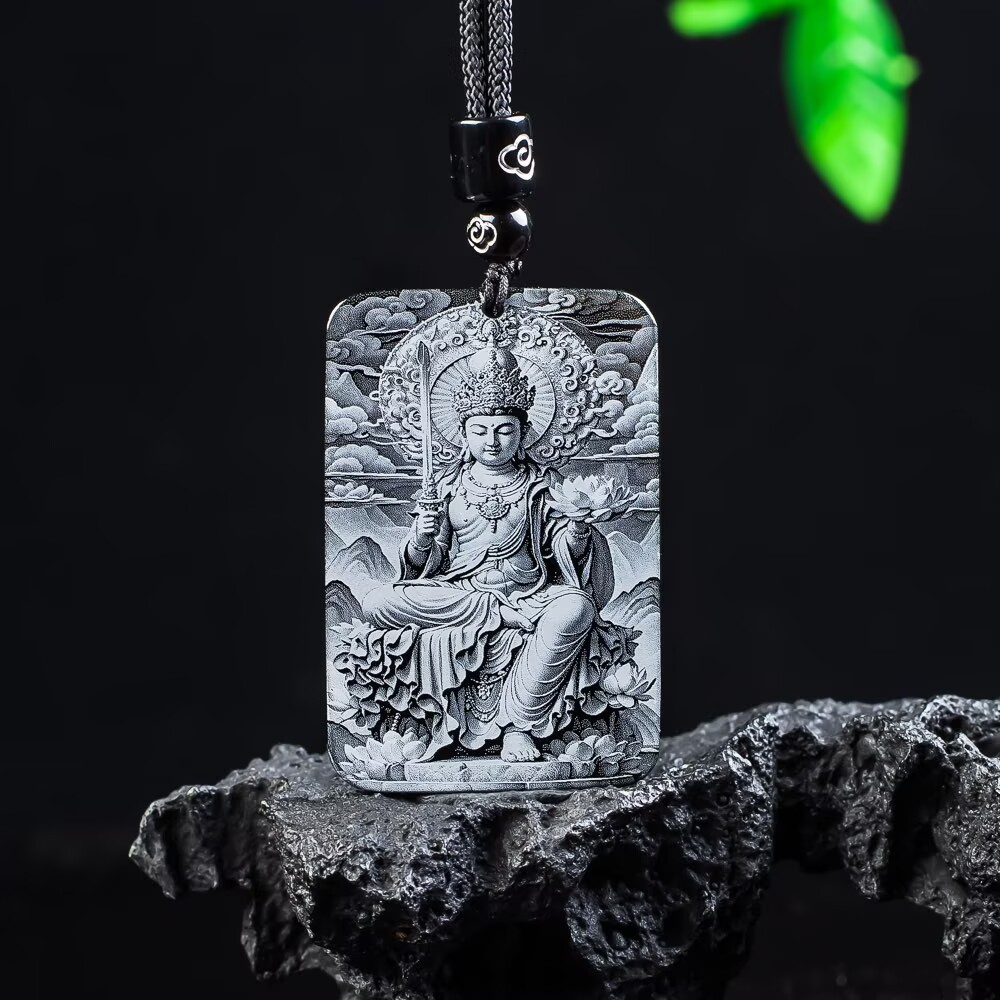 天然玉石A货和田玉吊坠老料冰种玉坠平安无事牌男士挂件虚空藏