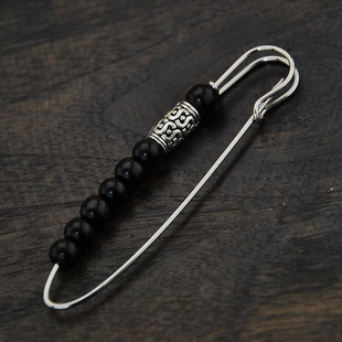 复古苗银黑彩珠胸针别针毛衣配饰民族风日韩男女手工配饰品