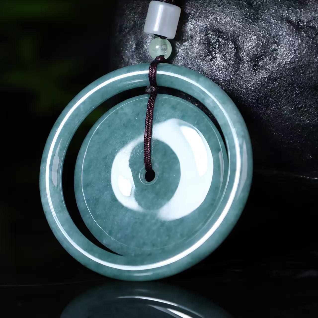 天然翡翠玉石A货吊坠子母扣挂件冰种玉坠男士饰品女士吊坠玉器