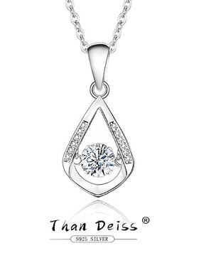 S925纯银莫桑石水滴形设计灵动项链女吊坠轻奢七夕礼物抖音热卖款