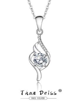 s925纯银莫桑钻唯美项链女经典1克拉轻奢吊坠小众设计感时尚饰品