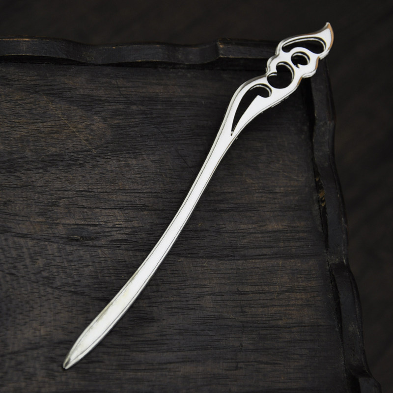 包邮复古苗银发簪书签两用挽月中国民族风流苏发饰节日生日礼物女