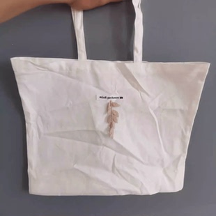 皆川明mina环保购物袋黑白布袋帆布袋子单肩包学生单肩手提袋