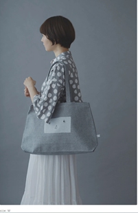 9皆川明mina日本正品代购帆布托特包单肩包 灰色