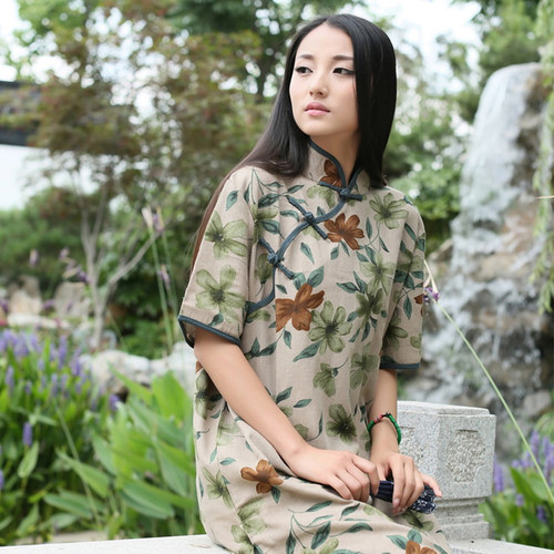中式复古盘扣改良旗袍上衣女装